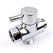 Brass Shower Arm Diverter Valve for Hand Held Showerhead and Fixed Spray Head,G 1/2 3-Way Bathroom Universal Shower System Replacement Part(Polished Chrome)