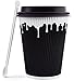 Hornbit Disposable Coffee Cups with Lids and Coffee Stirrers (Set of 50) - 12 oz Double Wall Insulated Hot Paper Coffee Cups - Stylish Beverage Cups for Hot and Cold Drinks (12 oz, Word Search)