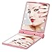 YUSONG Makeup Mirror, Compact Mirror Travel Folding with Lights, Portable Handheld Mini Pocket Purse Size Mirrors for Women (Pink)