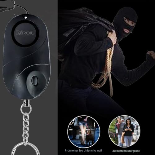 Personal Security Alarm with LED Light - Compact Emergency Keychain for Kids Women and Seniors Crime Prevention Warning (Pink+Black)