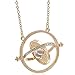 SunbriloStore Time Turner Necklace Hermione Wizardry Hourglass Necklace Time Turner Rotating Pendant in Exquisite Box(Golden)