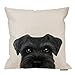 HGOD DESIGNS Black Schnauzer Original Painting Dog Puppy Pillow Case Cover Cotton Linen 18X18 Inch