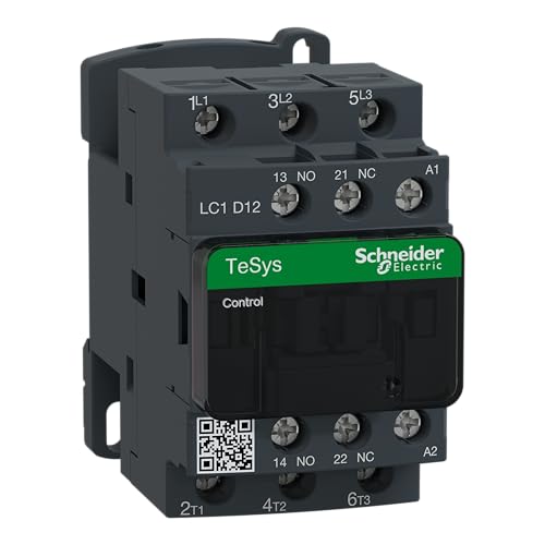 Schneider Electric, TeSys D contactor - 3P(3 NO) - AC-3 - <= 440 V 12 A - 415 V AC coil, LC1D12N7