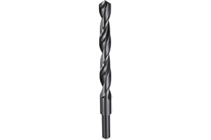 HARFINGTON 14mm Drill Bit 10mm Reduced Shank Round 4241 High Speed Steel Nitriding Black 118° Standard Point for Plastic Wood