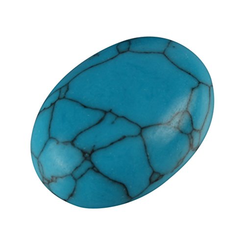 2pcs AAA Natural Turquoise Howlite Oval Cabochon Flatback Gemstone Cabochons 18x13mm or 0.71"x0.51" #GO31