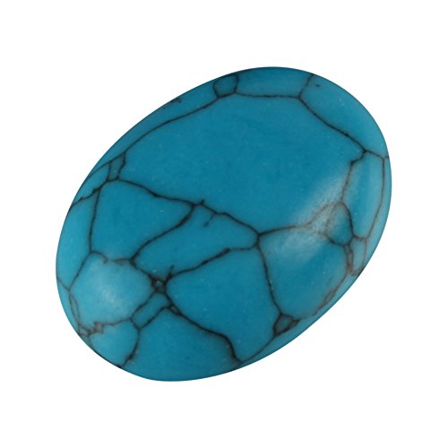 2pcs AAA Natural Turquoise Howlite Oval Cabochon Flatback Gemstone Cabochons 20x15mm #GN35