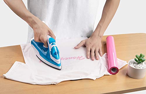 Heat Transfer Vinyl Bundle 12" x 10' Feet Rolls, PU HTV Vinyl by Somolux for Cricut and Silhouette Cameo Easy to Cut & Weed, DIY Heat Press Design for T-Shirt, Clothes, Hats and Other Textiles (Pink)