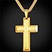 U7 Jewelry Men's Stainless Steel Simple Black Cross Pendant Lord's Prayer Necklace 22 Inch