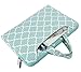 MOSISO Laptop Shoulder Bag Compatible 12.3 inch Microsoft Surface Pro 6/5/4/3, 11-11.6 Inch MacBook Air, Ultrabook Tablet, Canvas Geometric Pattern Briefcase Sleeve Case, Hot Blue Quatrefoil