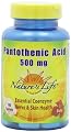 Nature's Life Pantothenic Acid Tablets, 500 Mg, 100 Count