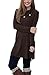 Our Precious Womens Lapel Neck Long Sleeve Sides Slit Shirt Tunic Dress Brown XL