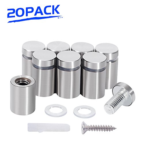 image for LuckIn Stainless Steel Standoff Screws 19 x 30 mm Wall Mount Advertisi