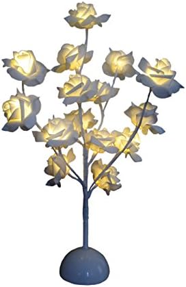 HZENYA LED Rose Tree Light, 16 LEDs,16 Inches, Desk Top Rose Tree Light,Battery operated(Warm White LED)