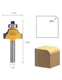 Juego de brocas de fresado de 1 4 de pulgada, para esquinas, redondas, de 1 8", 1 4", 3 8", 1 2" (4 unidades)