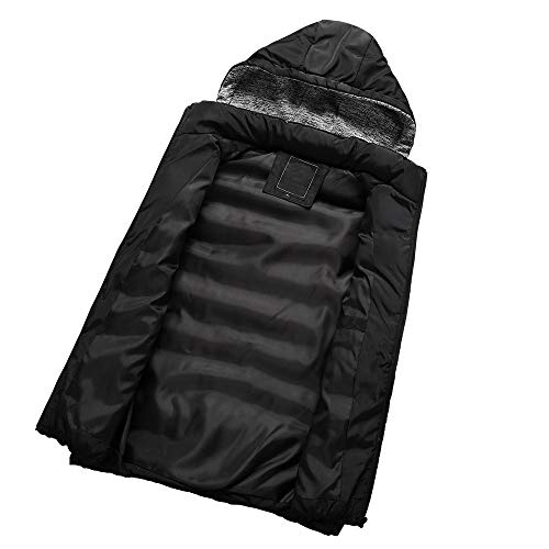 LISTHA Padded Cotton Vest Jacket Mens Hooded Thick Coat Warm Zipper Vest Tops Black