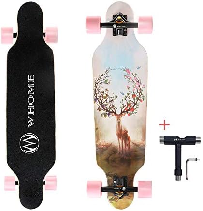 WHOME Longboards Skateboard - 31" Pro Small Longboard Carving Cruising Skateboard - for Adult Youth Kid Beginner Girl and Boy T-Tool Included