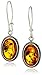 Sterling Silver Honey Amber Oval Earrings