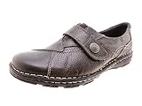 Earth Origins Women's Evelyn Grey Grained Leather & Silk Pig Suede Strap-On Loafers