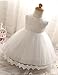 NNJXD Girls' Tulle Flower Princess Wedding Dress for Toddler and Baby Girl White 12-18 Months
