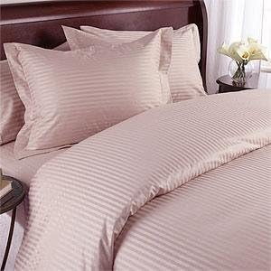 Pink (Blush) Damask Stripe TWO piece Standard / Queen Size Pillow case Set for Full Size beds. 300 Thread Count 100% Long Staple Egyptian Giza Cotton