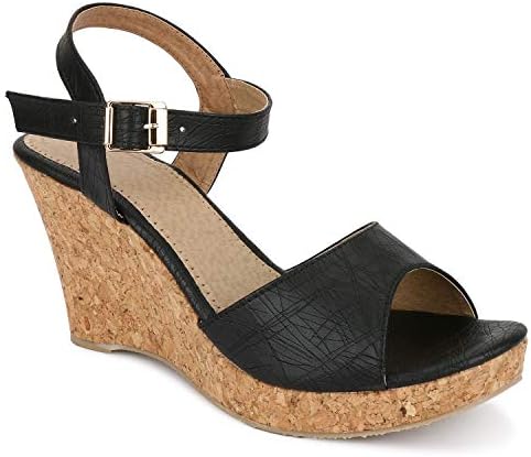 SHOFIEE Women's Stylish Trendy Glossy Look, Party WEAR & Casual Wedges