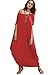 Verdusa Women's One Off Shoulder Caftan Sleeve Harem Maxi Dress Red L