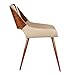 Armen Living Panda Mid-Century Dining Chair, Brown/Walnut Finish