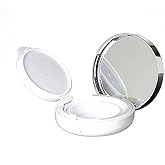 Onwon 15g 0.5oz Empty Luxurious White Silver Edge Portable Air Cushion Puff Box BB Cream Container Dressing Case with Powder Puff and Mirror