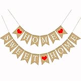 Rustic Burlap Home Banner Sweet Home Burlap Banner for Home Housewarming Party Decoration
