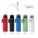 BesTim Aluminium Snuff Bullet Dispenser Snorter 5pack