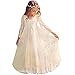 CQDY Flower Girl Dress Lace Dress for Wedding White Ivory Dress Long Sleeve 2-11(8-9T)