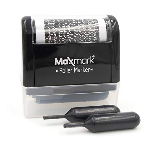 MaxMarkIdentity Theft Protection Stamp - Roller Stamp with Two Replacement Ink Tubes