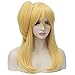 Aosler Wig Ponytail for Women Middle Length Golden Cosplay Party Costume Wigs with 1 Short Ponytail Clip