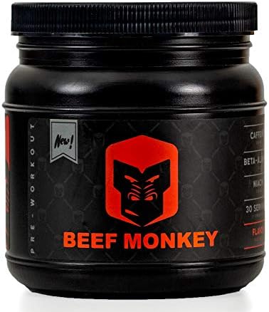 Beef Monkey Pre-Workout Supplements for Energy,Focus,Strength,Recovery | for Men & Women, ACAI Berry Flavor- 30 Servings