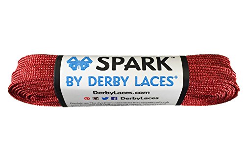 Derby Laces Red Spark Shoelace for Shoes, Skates, Boots, Roller Derby, Hockey and Ice Skates (54 Inch / 137 cm)