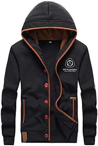 Sokodal SCP Containment Breach Pullover Comfortable Hooded Sweatshirt Coat Leisure Printed Hooded Pullover Coat Classic Hooded Jacket