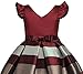 ZAH Girl Dress Kids Ruffles Lace Party Wedding Bridesmaid Dresses(Burgundy,3-4Y)