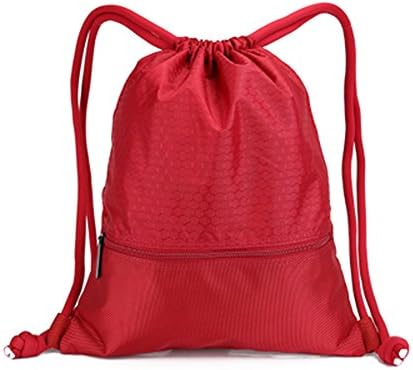 SIPEI Bundle pocket Drawstring Backpack outdoor travel shoulder bag sports fitness bag (red)