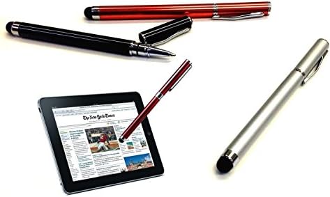 PRO Xolo A500 Club SmartPhone Custom Stylus + Writing Pen with Ink! [3 Pack - Silver Red Black]