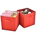 Heselian Foldable Cloth Storage Cube Basket Bins Organizer,storage bins 2 RED