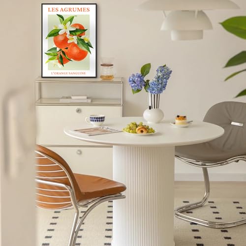 hyidecorart Black Frame Citrus Pictures Decoration Living Room Modern, Fruits Lemon Orange Blood Pictures Decoration Bedrooms Dining Room Office Hallway Kitchen and Bathroom