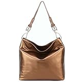 FASH Limited Chic Hobo Handbag Glossy Texture PU Leather Handbag - Copper