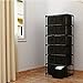 Function Home 12-Drawer Chest, 6 Tier Storage Organizer Tower, Metal Shelf with 12 Removable Fabric Bins, Ideal for Home Office Dorm Bedroom, Black