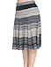 Chicwe Women's Plus Size A Line Flared Knee Long Skirt with Stretch Waistband