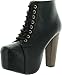 Speed Limit 98 Womens Rosa Chunky High Heel Lace Up Ankle Boot Bootie