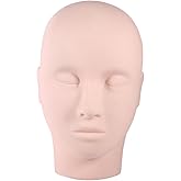 Injection Mannequin,1Pc Upgraded Makeup Eyelash Eyelashes Extensions Practice Soft Touch Rubber Practice Head Mannequin Training Head Model