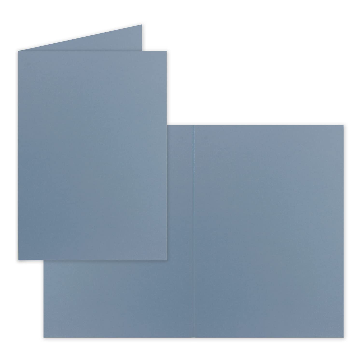 50 folding cards B6 - grey-blue - blank double cards - 12 x 17 cm - very dimensionally stable - suitable for printers - Series: FarbenFroh