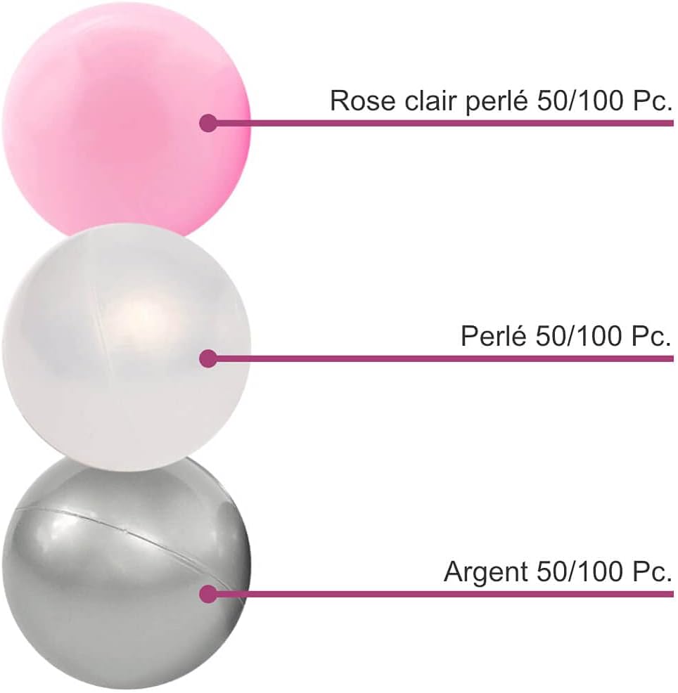 MISIOO Smart Ball Pit, 90 x 30 cm for Children's Room, 200 Balls Included, Baby Toy, Machine Washable, Oeko-Tex, Light Grey - Image 3
