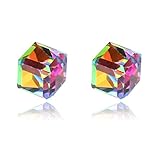Earrings,NNDA CO 1 Pairs Weight Loss Magnetic Water Cube Health Magnet Ear Stud For Women Girls (colorful)
