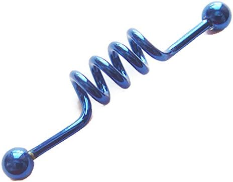 14g Coil Long Industrial Bar Barbell Ear Ring Body Piercing Gift